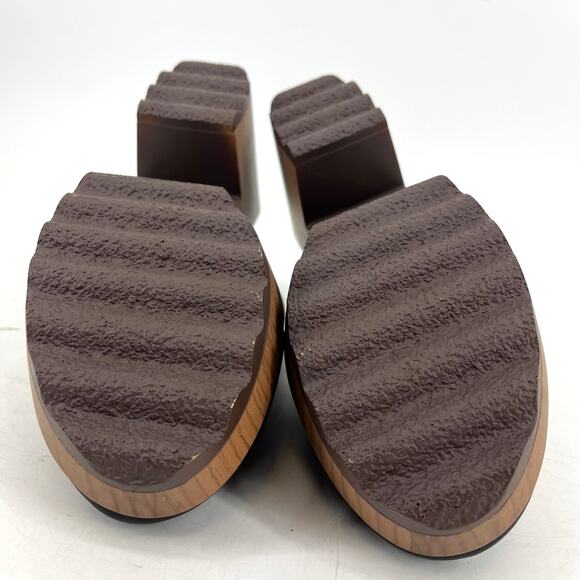 Dr Scholl's Women's 8.5 Faux Leather Vegan Block Heeled Wake Up Clogs Mules - Picture 7 of 8